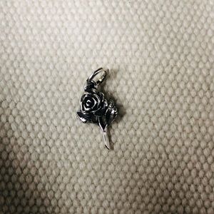 RETIRED James Avery mini stemmed rose charm